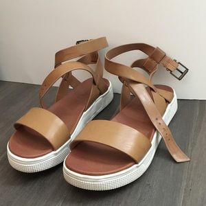 MIA Platform Faux Leather Camel Sandal